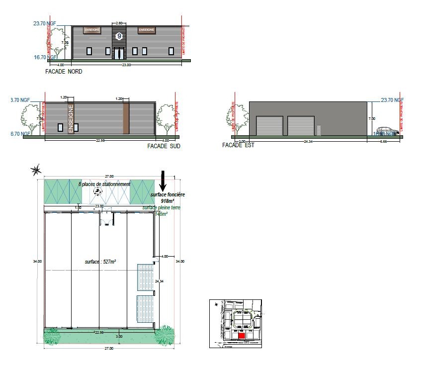 Batiment professionnel 527 m2