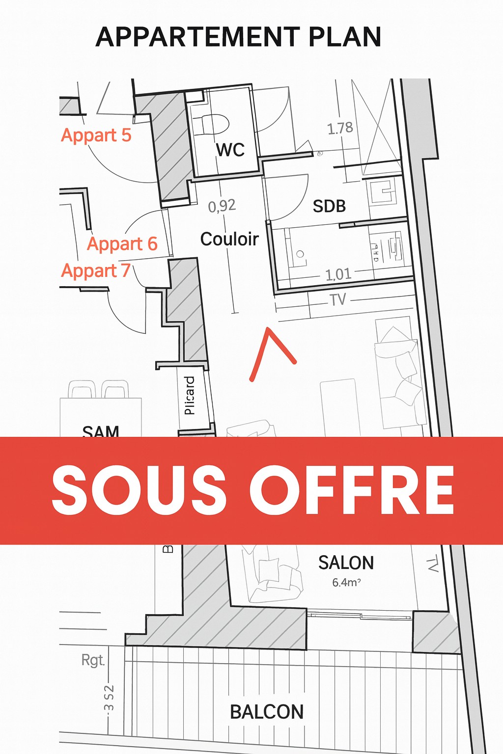 STUDIO PREMIER ÉTAGE ,TRAVERSANT, BALCON, IMMEUBLE AUBAGNE , SECTEUR BEAUMONT — photo 1