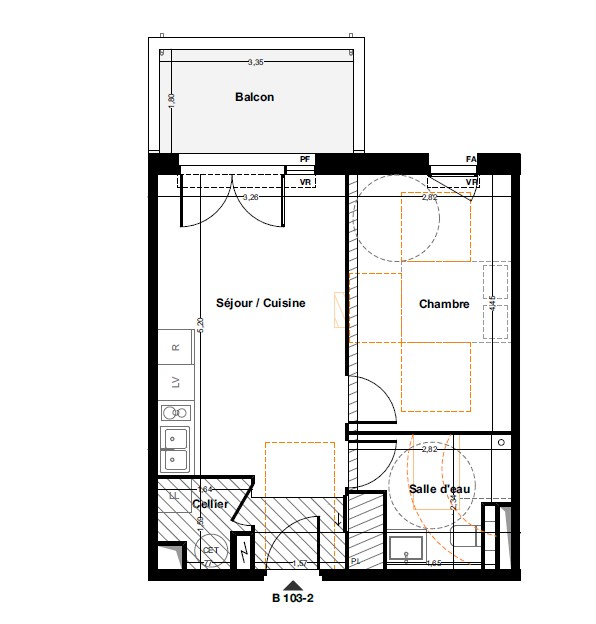 Appartement 2 pièces de 40 m2 avec balcon — photo 3