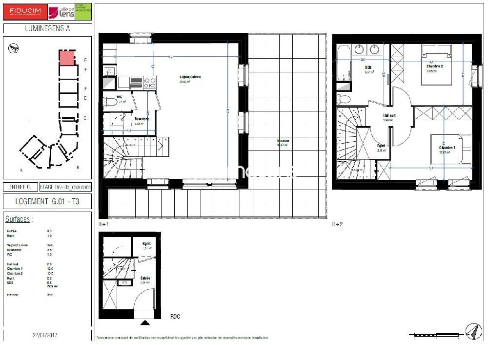 LENS triplex F3 terrasse parking — photo 2
