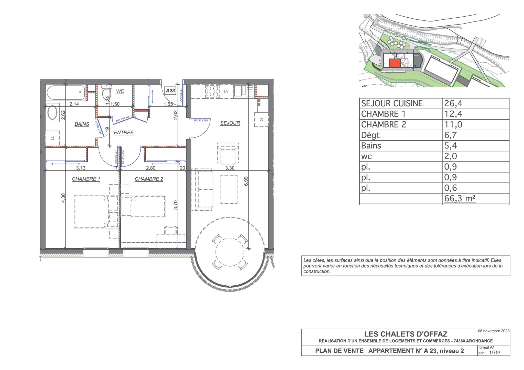 UN T3 de 66,30m2 A ABONDANCE STATION VILLAGE — photo 5
