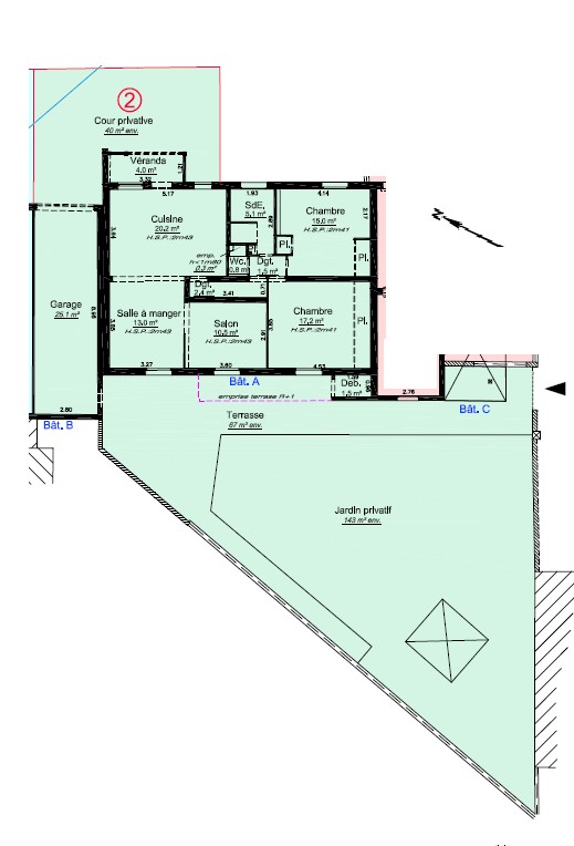 T4 en rez-de-jardin avec jardin privatif, stationnement et garage — photo 9