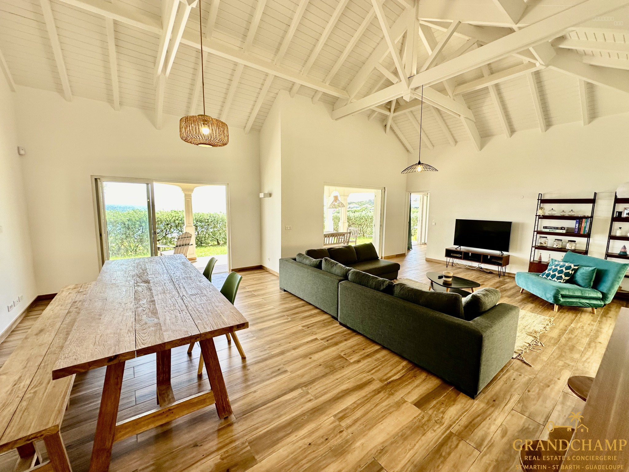 Vue mer panoramique   Villa T4 + Bungalow T3 - Oyster Pond — photo 3