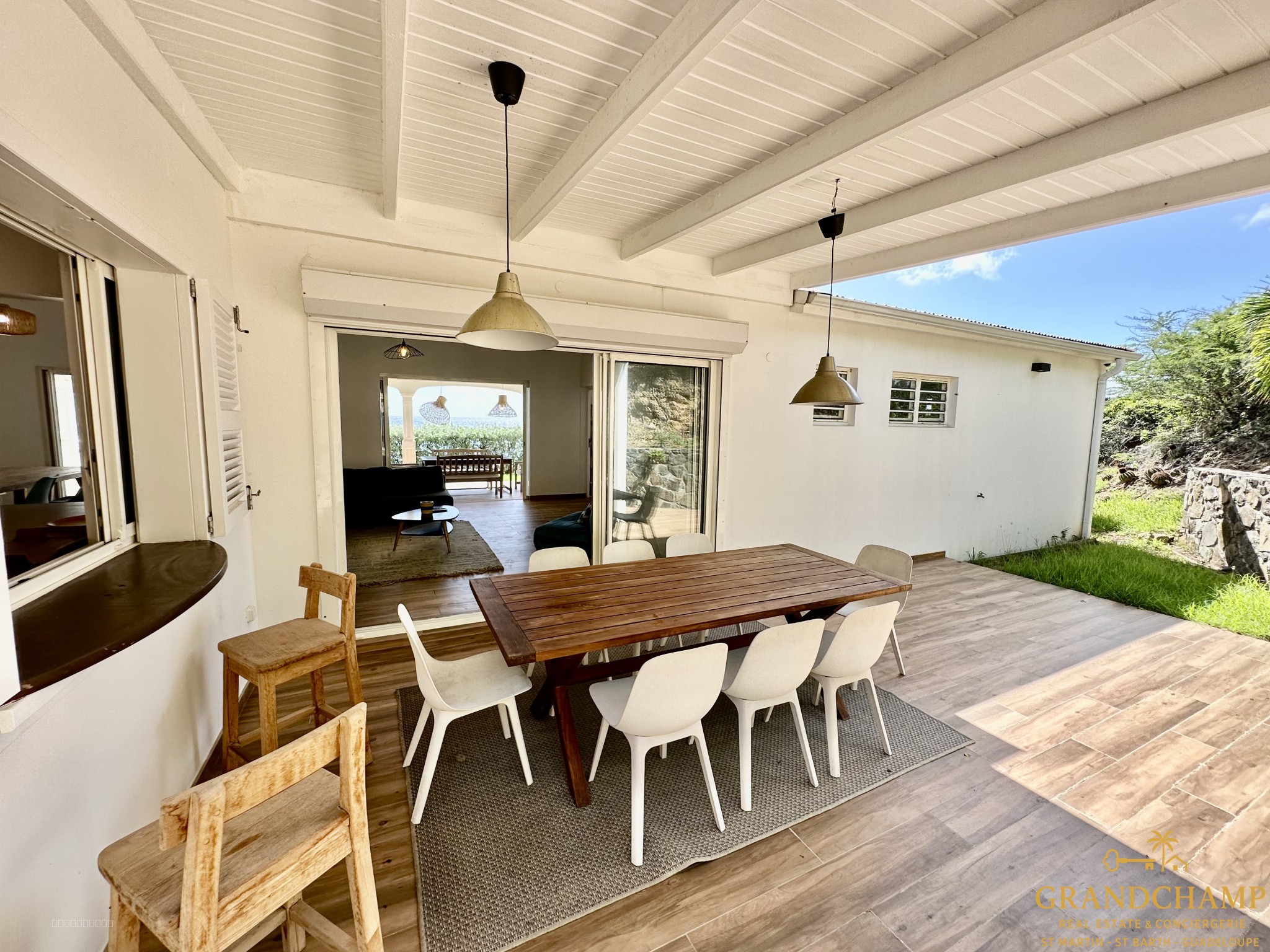 Vue mer panoramique   Villa T4 + Bungalow T3 - Oyster Pond — photo 6