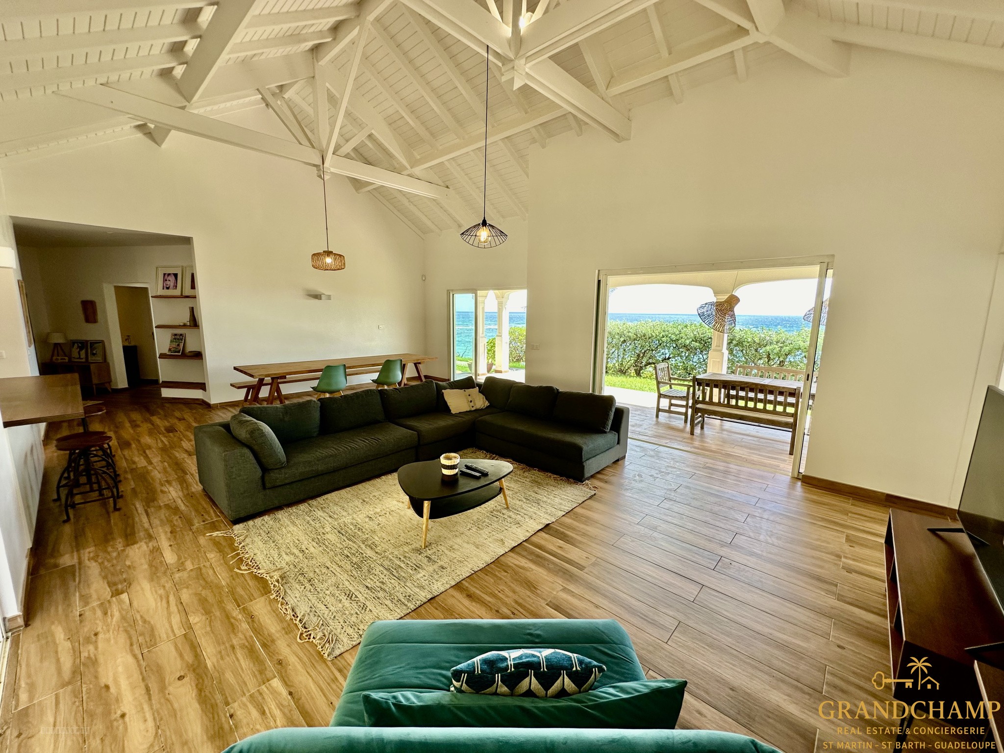 Vue mer panoramique   Villa T4 + Bungalow T3 - Oyster Pond — photo 2