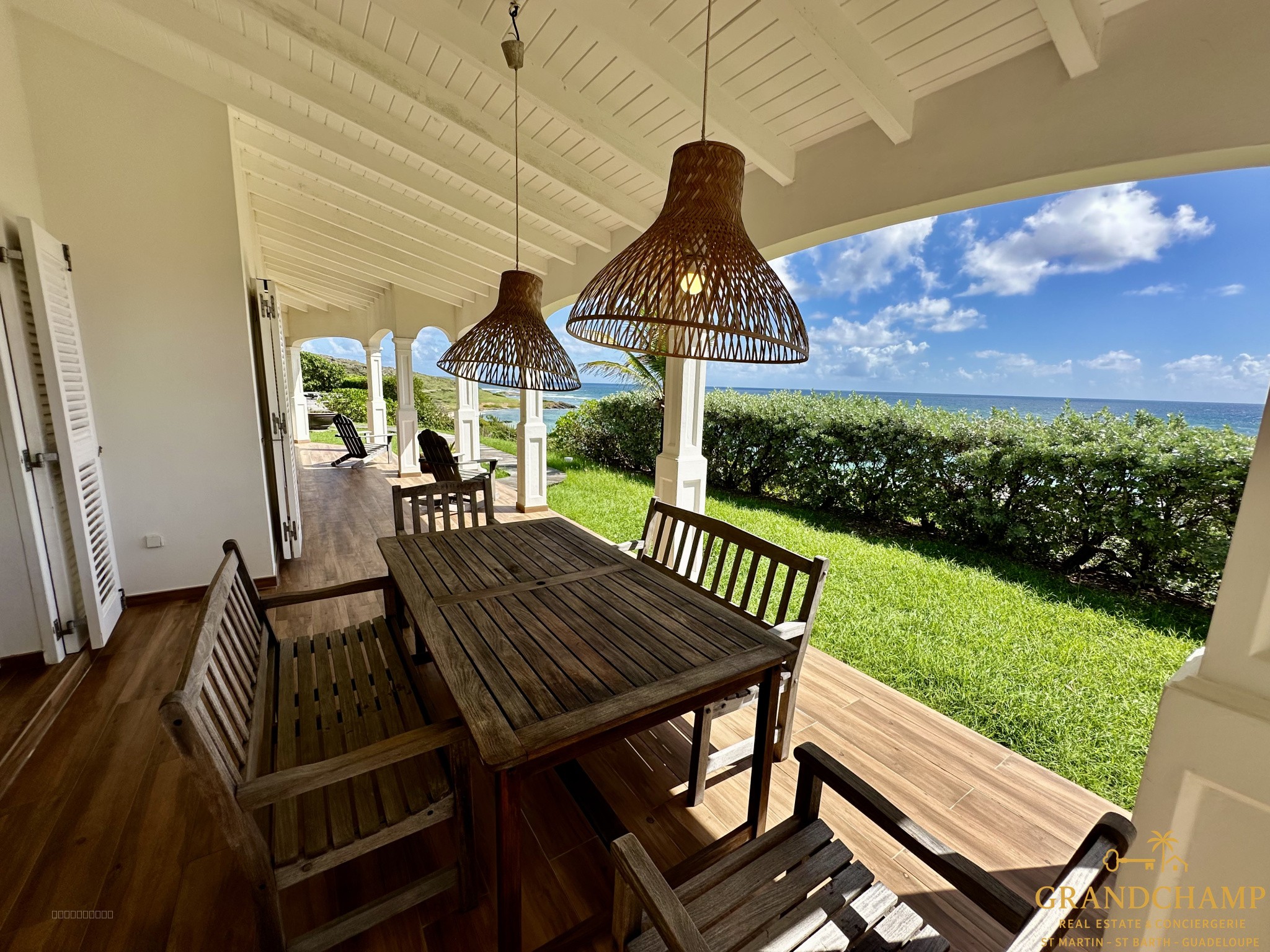 Vue mer panoramique   Villa T4 + Bungalow T3 - Oyster Pond — photo 12