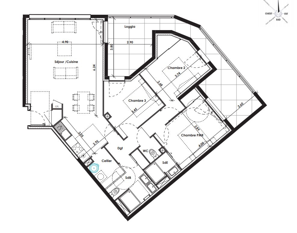 UN APPARTEMENT DE STANDING T4 AVEC TERRASSE ET PARKING, A PERPIGNAN CENTRE — photo 12