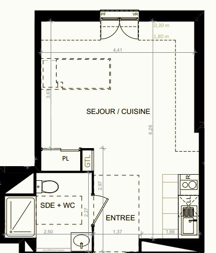 Studio Lumineux de 26 m2   Neuilly-Plaisance — photo 3