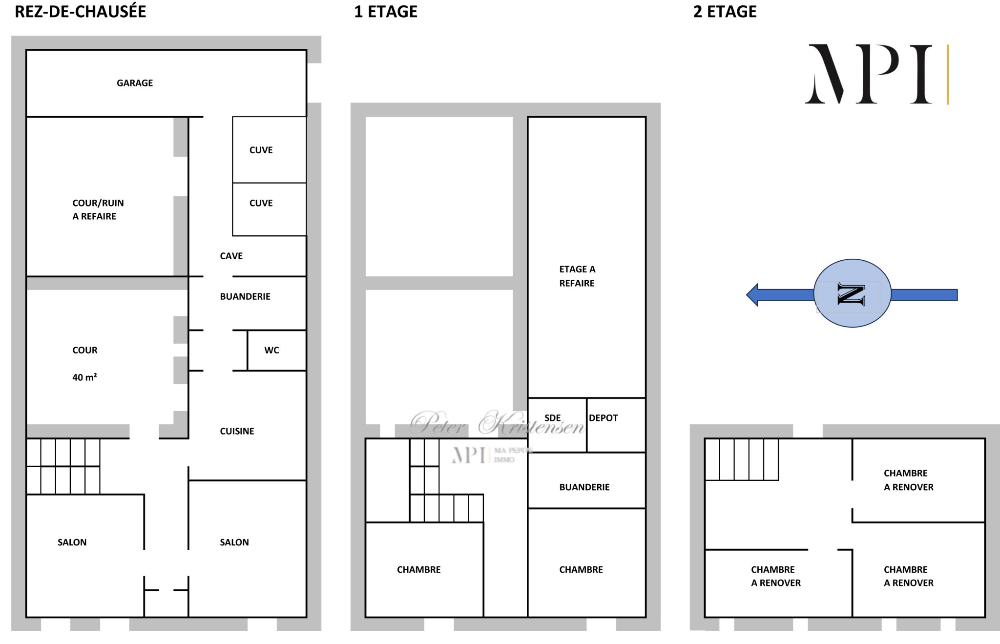 Grande maison de village à rénover - Cour - Cave - 5pc - 2 chambres, 2 salons, 3pcs dans les combles - 125 m2 — photo 11