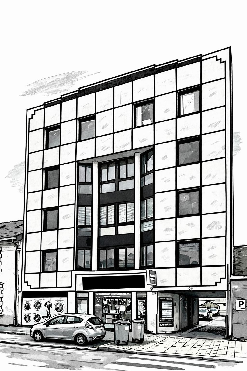 Immeuble de Bureaux, local commercial - Places de parking