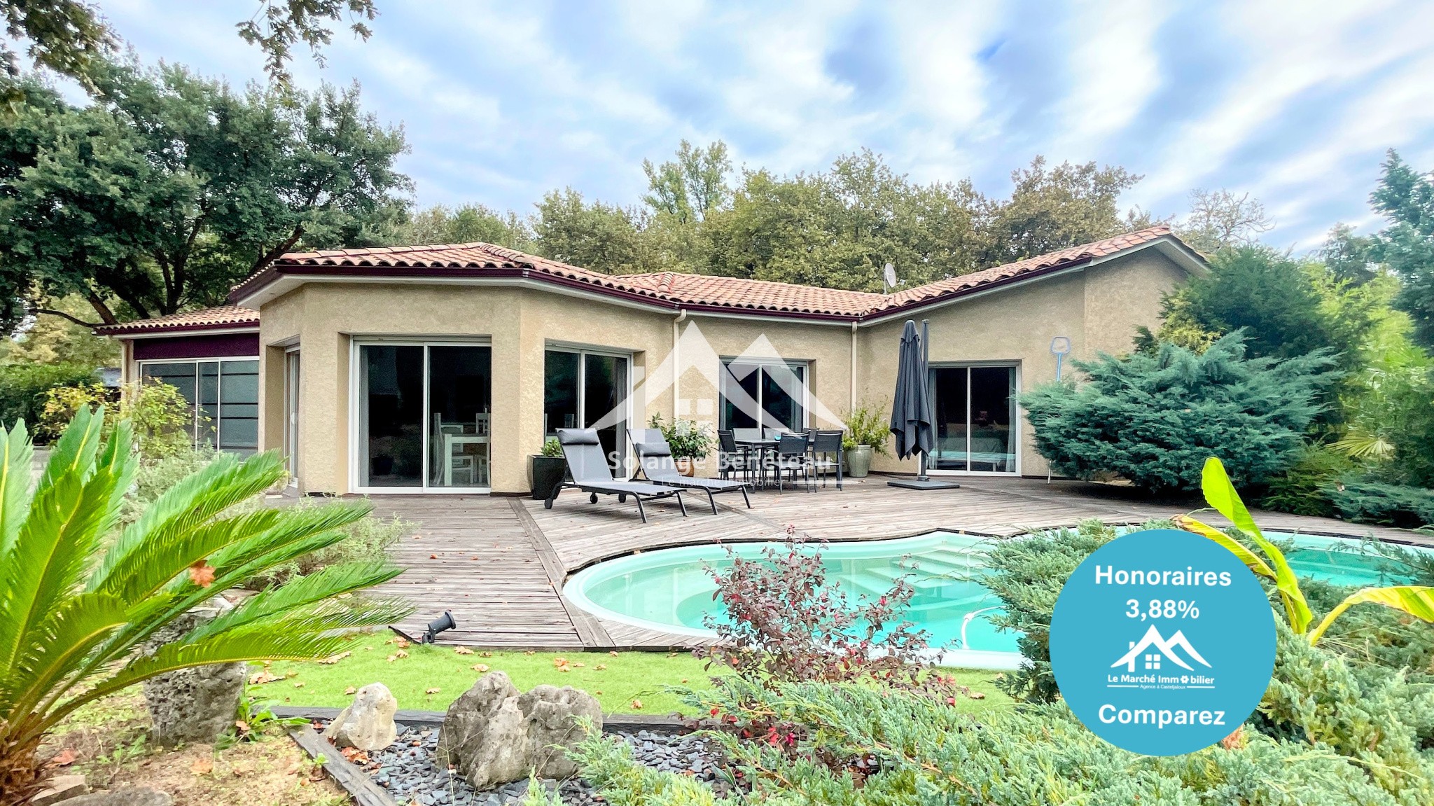 Villa contemporaine récente de plain-pied avec piscine de 160 m2 à Casteljaloux — photo 16