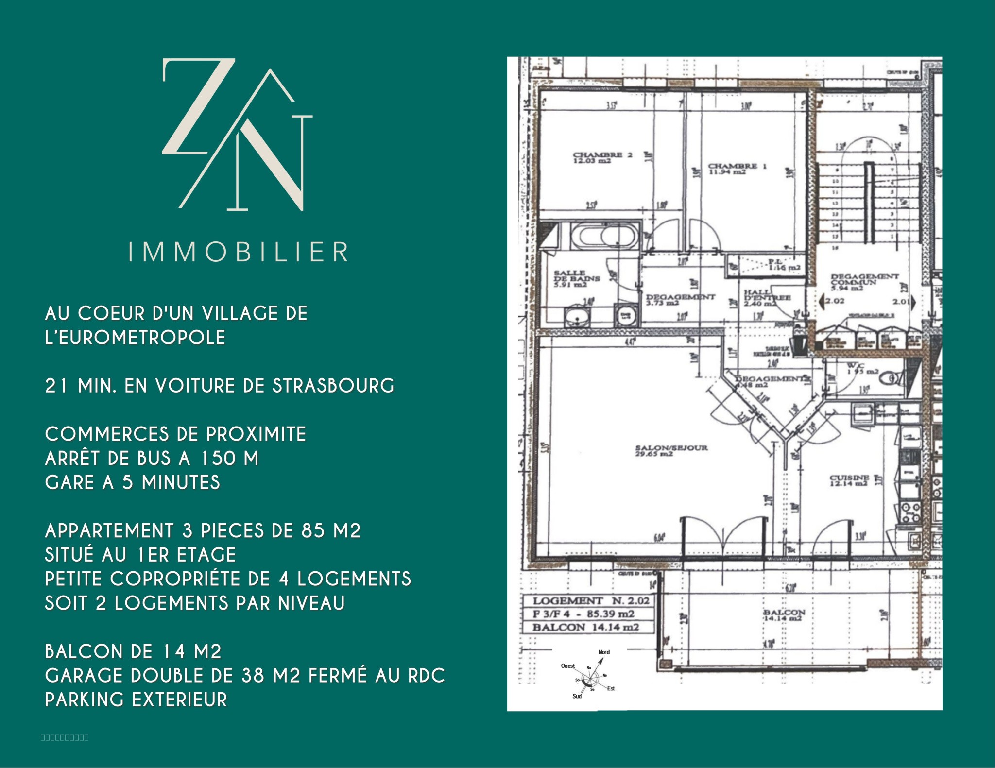 Appartement 3 pièces de 84 m2 — photo 2