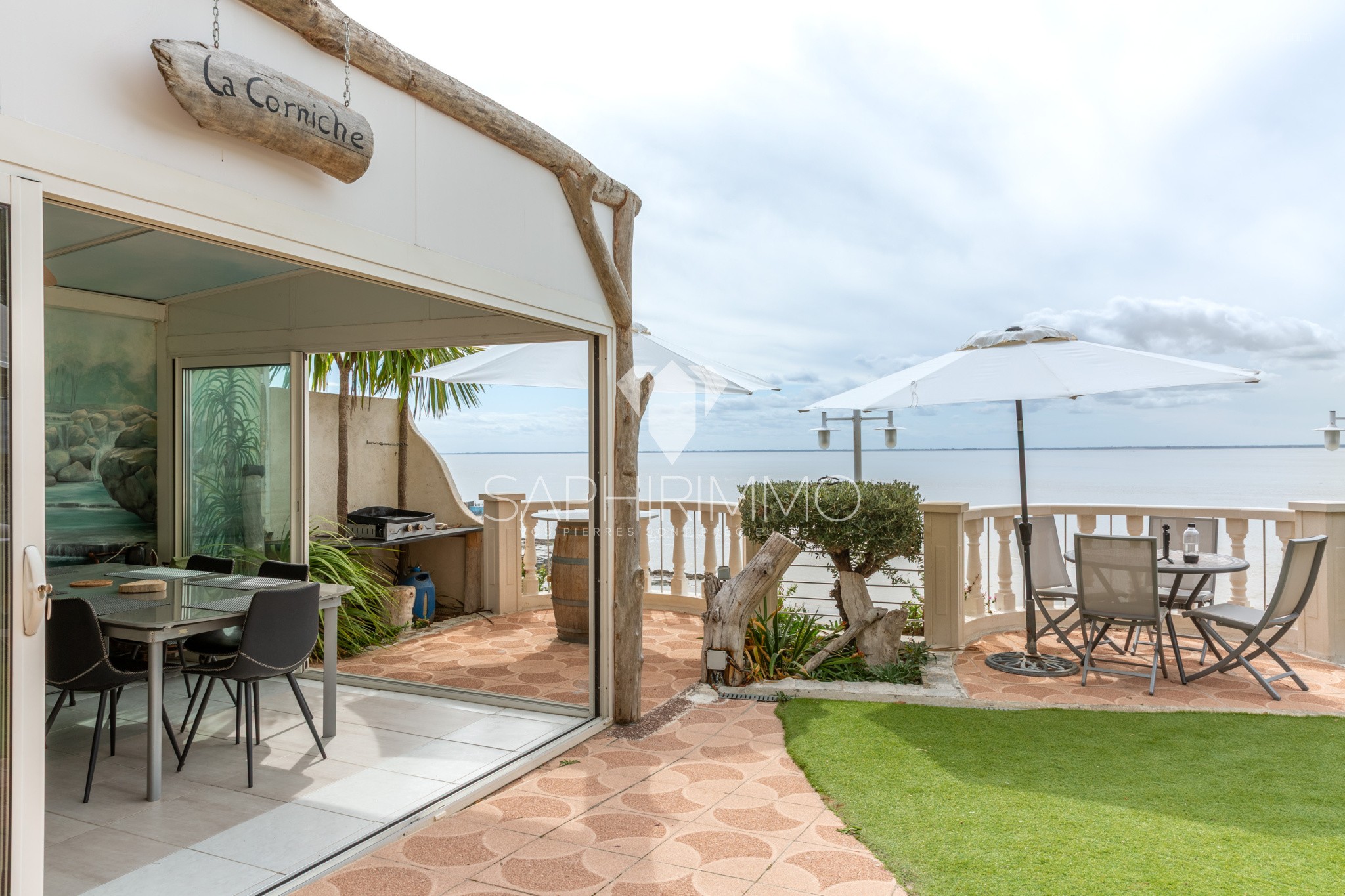 Villa d'exception, terrasse vue océan, dépendance, chemin à flanc de falaise, grotte privée et accès plage — photo 7