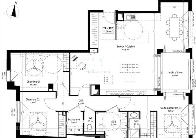 À Vendre   Appartement 4 Pièces  à Boulogne — photo 2