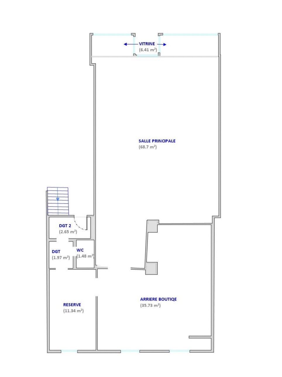 LOCAL COMMERCIAL, rue de ROME 125m2 + 114m2 de caves et possibilité d'un niveau supl. — photo 9