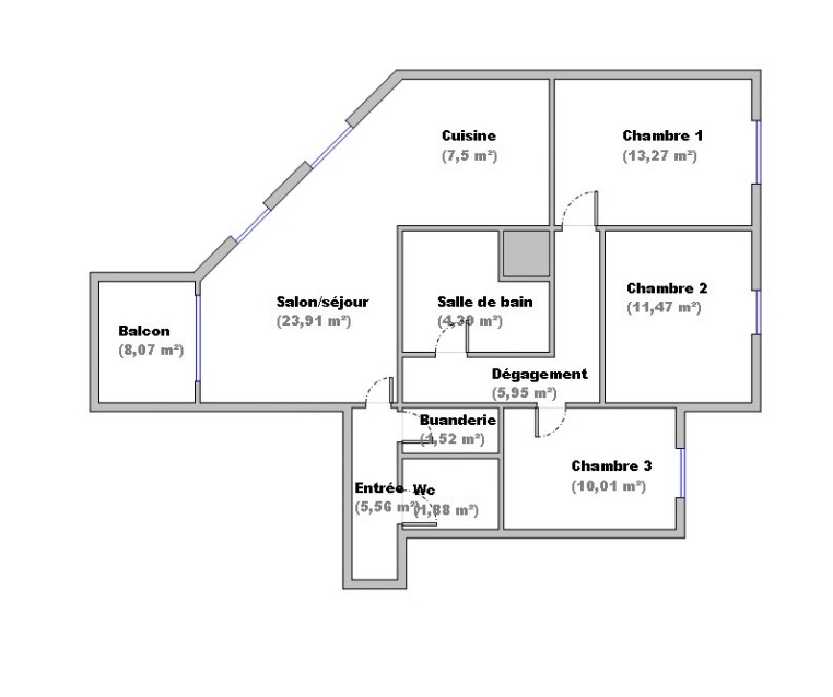 Villeurbanne La Doua - Lumineux T4 de 85,46 m2 avec terrasse et garage   Vue dégagée — photo 13